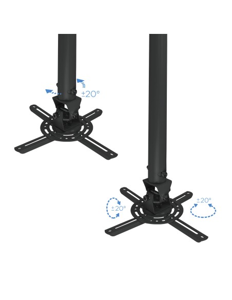 SOPORTE UNIVERSAL DE TECHO GIRATORIO 360º E INCLINABLE PARA PROYECTOR NEGRO